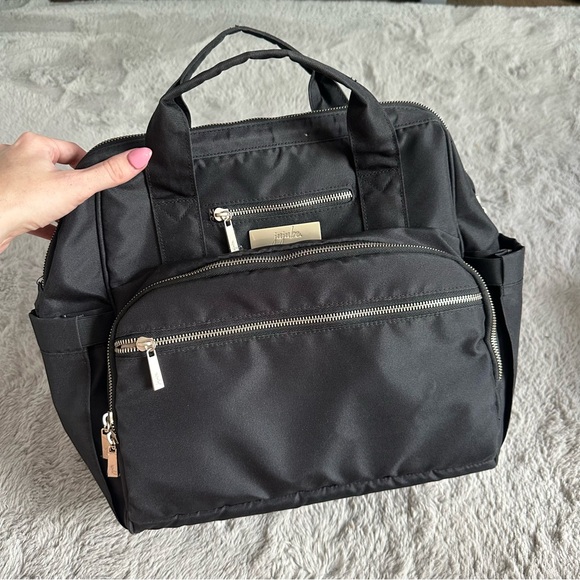 Jujube DR. B.F.F. BLACK CHROMATICS Gold Hardware Diaper Bag Backpack Crossbody - Picture 1 of 12